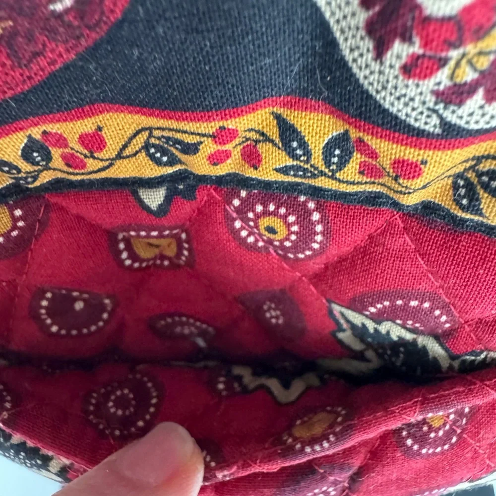 Retired Vera Bradley Provincial Red‎ Maple Leaf Villager Tote Bag And Wallet